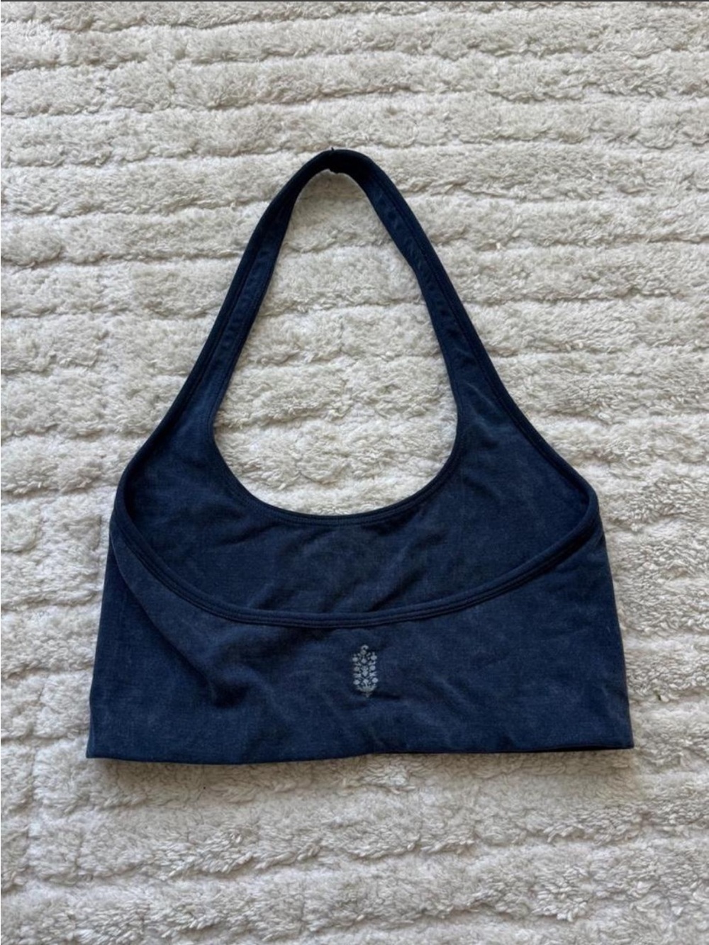 Free People FP Movement halter sports bra in WASHED MIDNIGHT BLUE